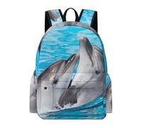 Dyscalibro Rucksack, Playful Dolphins Backpack, Casual Daypack for Outdoors,Sport,Travel