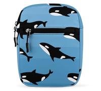 Dyscalibro Shoulder Bag, Cute Killer Whale Crossbody Bag, Multi Purpose Small Satchel for Work Business Travel