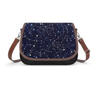 Dyscalibro Shoulder Bag,Glow in The Dark Constellations Midnight Crossbody Bag, Leather Handbag for Ladies Travel Work Daily Use