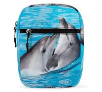 Dyscalibro Shoulder Bag, Playful Dolphins Crossbody Bag, Multi Purpose Small Satchel for Work Business Travel