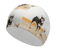 Dyscalibro Swimming Hat, Shiba Inu Dog Swimming Cap, Bathing Caps for Long Short Hair