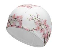 Dyscalibro Swimming Hat, Tempting Cherry Blossoms Swimming Cap, Bathing Caps for Long Short Hair