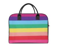 Dyscalibro Travel Handbag, Rainbow Colored Horizontal Striped Lines Tote Bag, Casual Shoulder Bag Crossbody Messenger Bag