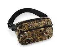 Dyscalibro Waist Bag, Cool Steampunk Gears Bumbag, Adjustable Fanny Pack for Running Walking Hiking
