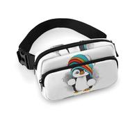Dyscalibro Waist Bag, Cute Penguin Bumbag, Adjustable Fanny Pack for Running Walking Hiking