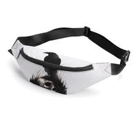 Dyscalibro Waist Bag, Halloween Skull Raven Bumbag, Adjustable Fanny Pack for Running Walking Hiking