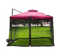 Dysetcs 9.8Ft Patio Mosquito Netting Parasol Table Umbrella Screen Enclosure Polyester Mesh Net Cover with Zipper Door for Outdoor Garden Yard Camping Gazebos