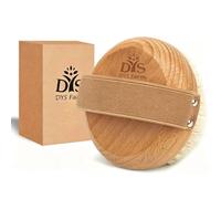 Dysfarm Dry Body Brush for Lymphatic Drainage - Natural Wild Boar Bristle Body Brush with Elastic Band - Exfoliating Dry Brushing for Cellulite Reduction, Improves Circulation & Soft Skin