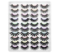 DYSILK Eyelashes Mink Lashes Fluffy - Fake Lashes 20 Pairs 6D Lashes Fluffy Natural 10 Styles Mixed Long Thick Dramatic Eyelashes Handmade Reusable Thick Eyelashes No Glue