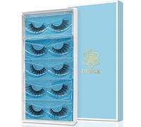 DYSILK Eyelashes Mink Lashes - Wispy Eyelashes 5 6D Lashes Kit - False Lashes Natural Look Eye Lashes Cat Eye Fake Eyelashes Volume Lashes Strip | 006-15.2mm