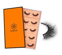 DYSILK False Eyelashes, 6D Lashes Faux Mink Eye Lashes Wispy Fluffy Curling Natural Look False Eyelashes 10-15mm, Soft and Reusable, 5 Pairs
