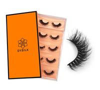 DYSILK Lashes Mink False Eyelashes - Mink Lashes Fluffy False Lashes 5 Pairs 6D Faux Mink Eyelashes Cat Eye Lashes Lashes Pack Mink Lashes Soft Reusable Eye Lashes |Cat-Eye 8-15mm