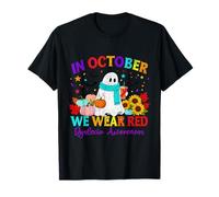 Dyslexia Awareness Rainbow October Inclusion Ghost Wear T-Shirt