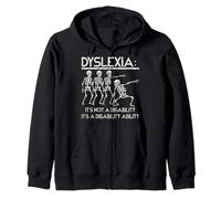 Dyslexia It's Not A Disability Dyslexia Awareness Skeleton Zip Hoodie