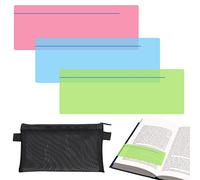 Dyslexia Overlays, 3pcs Coloured Overlays Blue Green Pink Reading Ruler with Highlight Strips for Reading Trouble, with 1pcs Storage Bag