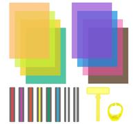 Dyslexia Overlays Reading Guide Strips - 18 Pack Colored Overlays Sets, Anti Glare 8 Colors A4, 8 Small Strips, 1 ring holder and 1 reader tool, Colored Film Reading Aids for Dyslexia