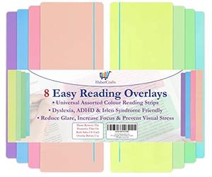 Dyslexia Overlays Reading Ruler Coloured Overlays For Dyslexia ADHD & Irlen Overlay For Reading Aid Tracking Ruler Overlay For Dyslexia Easy Reading & Visual Stress (40 Assorted Colour Reading Rulers)