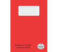 Dyslexia Tinted Exercise Book A4 10mm Squared: Visual Stress Notebook - Cream Paper A4, 100 Pages - School Maths Exercise Books - 10 mm Squares - Red Cover