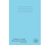 Dyslexia Tinted Exercise Book A4 8mm Lined - Blue: 8 mm (0.8cm) Wide Lined Visual Stress Notebook - Coloured Paper - School Writing Pad Exercise Books ... - 48 Pages A4 With Margin - Blue Cover