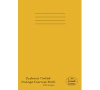 Dyslexia Tinted Exercise Book A4 8mm Lined - Orange: 8 mm (0.8cm) Wide Lined Visual Stress Notebook - Coloured Paper - School Writing Pad Exercise ... - 48 Pages A4 With Margin - Orange Cover