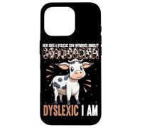 Dyslexic Cow Humorous Dyslexia Awareness Case for iPhone 16 Pro