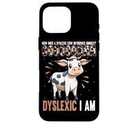 Dyslexic Cow Humorous Dyslexia Awareness Case for iPhone 16 Pro Max