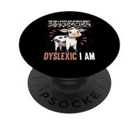 Dyslexic Cow Humorous Dyslexia Awareness PopSockets Adhesive PopGrip