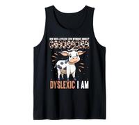 Dyslexic Cow Humorous Dyslexia Awareness Tank Top