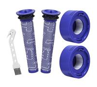 Dyson V7, V8 Animal and Absolute Cordless Vacuum Replacement Kit - 2 Pre-Filters, 2 Post-Filters, 1 Brush - Replaces Part # 965661-01 & 967478-01