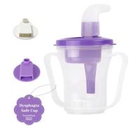 Dysphagia Regulating Drinking Cup Dual Handle Design for Swallowing and Disorders People,Dispenses 5cc or 10cc of Liquid Each Time Helps to Prevent Choking Parkinson’s and Dementia Patients (Purple)
