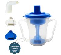 Dysphagia Regulating Drinking Cup Dual handle design for Swallowing and Disorders People,Dispenses 5cc or 10cc of Liquid Each Time Helps to Prevent Choking Parkinson’s and Dementia Patients (Blue)
