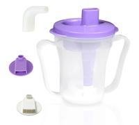 Dysphagia Regulating Drinking Cup for Elderly-Having Difficulty Swallowing,Dispenses 5 cc or 10 cc of Liquid Helps to Prevent Choking,Liquids Only Dysphagia Cup for Stroke Limited Mobility (Purple)