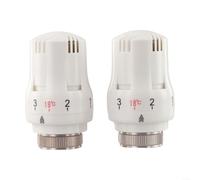 DystopiaWorld 2 Pack Thermostatic Radiator Valve Head M30x1.5, 628°C Adjustable Heating Controller with Antize Function for Home Office,