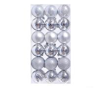 DystopiaWorld 36 Shatterproof Plastic Ball Ornaments for Christmas Tree and Wreath Decoration, Suitable for Festive and New Year Celebrations (silver)