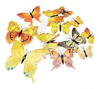 DystopiaWorld 3D Double-Layer Butterfly Wall Decals, 72 PCS, Gold Butterfly Stickers for Home Decor, Easy-Apply & Removable, Vibrant Yellow Aesthetic, for Bedrooms and Living Rooms