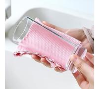 DystopiaWorld 5PCS Fish Scale Design Microfiber Polishing Cleaning Cloth Set for Kitchen Tasks (30cm*40cm for PINK)