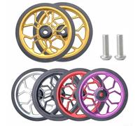 DystopiaWorld 80Mm Wheels, Aluminum Alloy And Rubber Easy Wheel, Reduce Friction And Energy Loss, For Brompton And Other General Folding Models(gold)