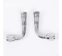 DystopiaWorld 90 Degree Tyre Valve Extension Adapter Brass Stem Extender for Car Motorcycle RV Truck Easy for access Inflation 2pcs Silver