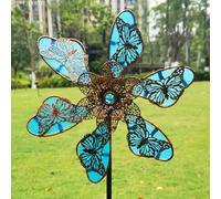 DystopiaWorld 90Cm Garden Windmill, Outdoor Fluorescent Butterfly Wind Spinners, With Eye-catching Design, For Yard, Patio, Lawn, Garden