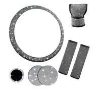 DystopiaWorld Car Interior Kit, Bling Steering Wheel Cover, Glitter Car Accessories, With Rhinestones, For Cars, 3 Colors, For Suvs, Vans, Sedans, Cars(Purple)
