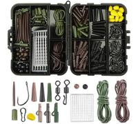 DystopiaWorld Complete 272 Piece Carp Fishing Set with Hooks, Beads, Swivels for Professional Fishing Needs (A)