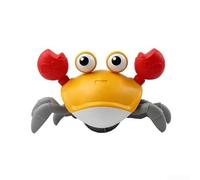 DystopiaWorld Dancing Crab Toy, Rechargeable Interactive Crawling Toy with Lights and Music, Auto-Sensing Obstacle Detection, Fun Movement for Kids, Orange(Orange)