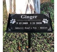 DystopiaWorld Grave Marker Stand, Rust-resistant And Anti-fading Grave Marker Stand, Memorial Plaque Stake, Matte Black Finish, With Screws, For Loved Ones Pets