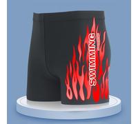 DystopiaWorld Men Swimwear, 1 Pack Flame Print Swim Shorts for Swimming Pool and Beach Trunks Lightweight Quick-Dry Fabric Men's Summer Outdoor Activities(XL Red)