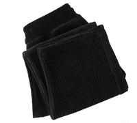 DystopiaWorld Men's Comfortable Corduroy Pants with Thickened Fleece Lining Straight and Elastic Waistband for Casual Wear (L Black)