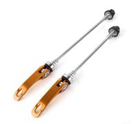 DystopiaWorld Mountain Bike Quick Release axle Set with Front and Rear levers Crafted from Steel and Aluminum Alloy for Strong Wheel Fixation and Performance (Gold)