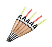 DystopiaWorld Pack Of 5 Balsa Wood Fishing Floats Suited For Various Water Depths And Currents With Responsive Eye-Catching Behavior(2g)