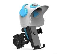 DystopiaWorld Portable Motorcycle Phone Holder with Helmet Mount Waterproof ABS Bracket Adjustable Angles Flexible Front and Back Secure Grip for Riding (White Handlebar)