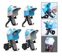 DystopiaWorld Portable Motorcycle Phone Holder with Helmet Mount Waterproof ABS Bracket Adjustable Angles Flexible Front and Back Secure Grip for Riding (White mirror mount)