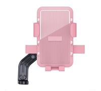 DystopiaWorld Premium Motorcycle Phone Stand Flexible Viewing Angle and Secure Clamp for Safety (rearview pink)